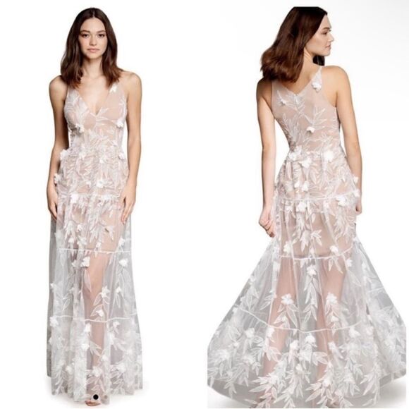 Dress the Population NWT Sidney A-line Peekaboo
Gown In White/Nude Size XL - Picture 6 of 14